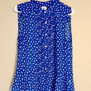 Cabi Sleeveless Flowy Top Blue Sz Med